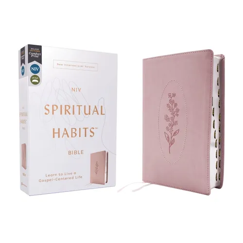 Niv, Spiritual Habits Bible, Leathersoft, Pink, Red Letter, Thumb Indexed, Comfort Print: Learn to Live a Gospel-Centered Life