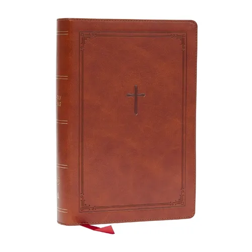 KJV Giant Print End-Of-Verse Reference Bible, Brown Leathersoft, Red Letter, Comfort Print