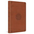 ESV Large Print Thinline Bible (Trutone, English Saddle, Emblem Design)