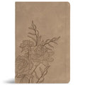 CSB Large Print Thinline Bible, Digital Study Edition, Earth Suedesoft Leathertouch