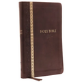 KJV, Thinline Bible, Standard Print, Imitation Leather, Brown, Indexed, Red Letter Edition, Comfort Print