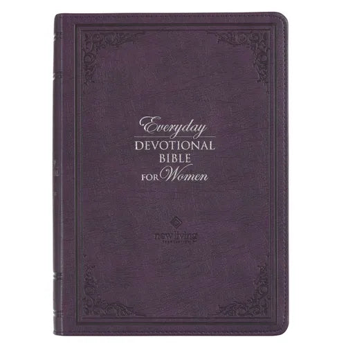 NLT Holy Bible Everyday Devotional Bible for Women New Living Translation, Vegan Leather, Purple Debossed