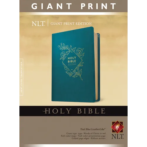 Holy Bible, Giant Print NLT (Red Letter, Leatherlike, Teal Blue)