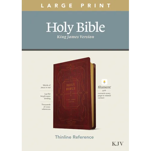 KJV Large Print Thinline Reference Bible, Filament Enabled Edition (Red Letter, Leatherlike, Burgundy)