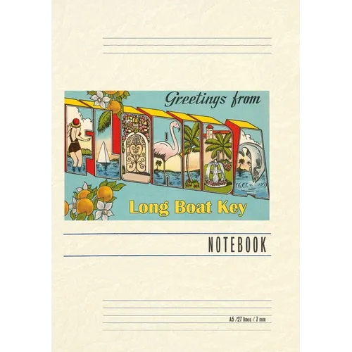 Vintage Lined Notebook Greetings from Longboat Key