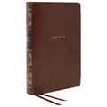 Nkjv, Reference Bible, Classic Verse-By-Verse, Center-Column, Leathersoft, Brown, Red Letter Edition, Comfort Print
