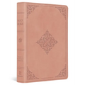 ESV Large Print Value Compact Bible (Trutone, Blush Rose, Fleur-De-Lis Design)