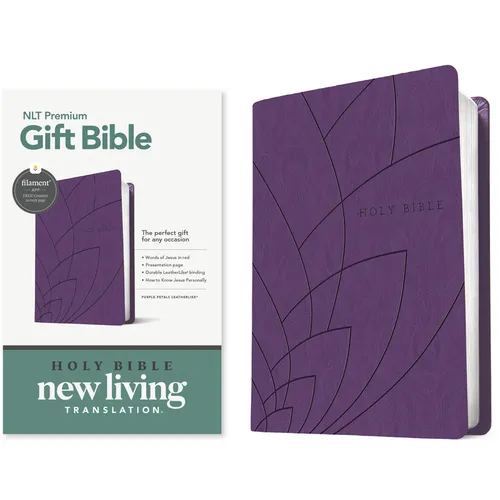 Premium Gift Bible Nlt, Filament Enabled (Leatherlike, Purple Petals, Red Letter)