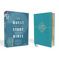 Niv, Quest Study Bible, Leathersoft, Blue, Comfort Print: The Only Q and A Study Bible