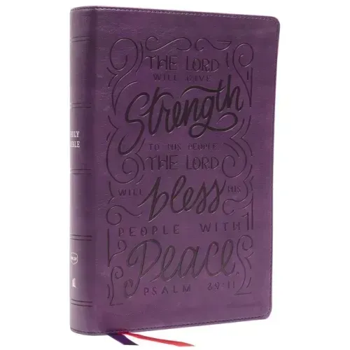 Nkjv, Giant Print Center-Column Reference Bible, Verse Art Cover Collection, Leathersoft, Purple, Red Letter, Comfort Print: Holy Bible, New King Jame
