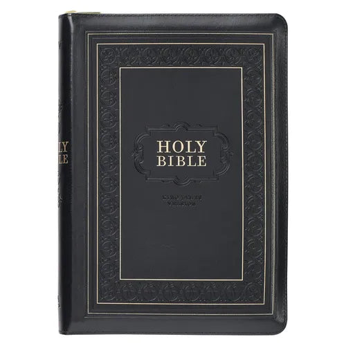 KJV Bible Giant Print Full-Size (Faux Leather, Black W/Zipper)
