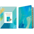 NLT Courage for Life Study Bible for Women, Filament Enabled (Leatherlike, Brushed Aqua Blue, Indexed)