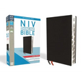 NIV, Thinline Bible, Large Print, Bonded Leather, Black, Indexed, Red Letter Edition