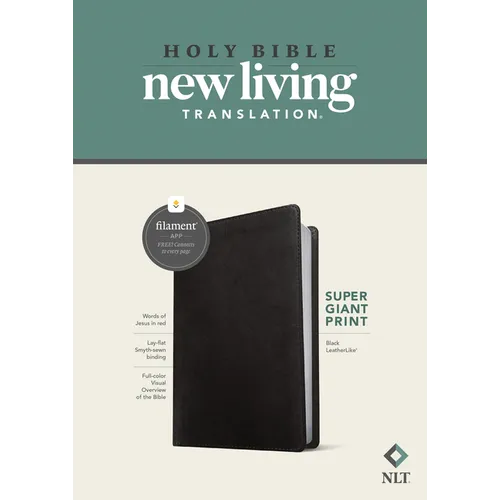 NLT Super Giant Print Bible, Filament Enabled (Leatherlike, Black, Red Letter)