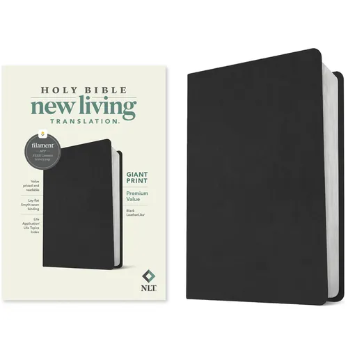 NLT Giant Print Premium Value Bible, Filament Enabled (Leatherlike, Black)