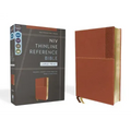 Niv, Thinline Reference Bible (Deep Study at a Portable Size), Large Print, Leathersoft, Brown, Red Letter, Comfort Print