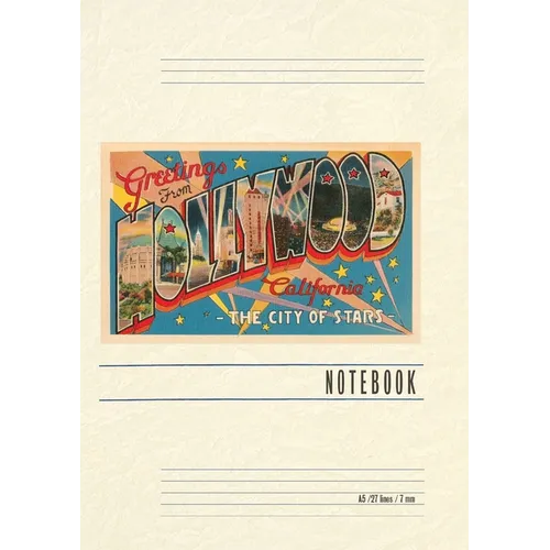 Vintage Lined Notebook Greetings from Hollywood, California
