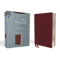 NIV, Thinline Bible, Bonded Leather, Burgundy, Red Letter Edition