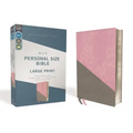 Niv, Personal Size Bible, Large Print, Leathersoft, Pink/Gray, Red Letter Edition, Comfort Print