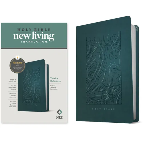 NLT Thinline Reference Bible, Filament Enabled Edition (Red Letter, Leatherlike, Teal Blue)