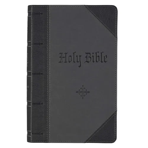 KJV Bible Giant Print Standard-Size (Faux Leather, Black/Gray)