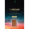 The Message Devotional Bible, Large Print (Leather-Look, Brown): Featuring Notes and Reflections from Eugene H. Peterson