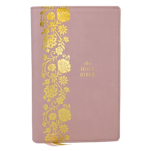 KJV Personal Size Large Print End-Of-Verse Reference Bible, Pink Leathersoft, Red Letter, Comfort Print (Thumb Indexed)