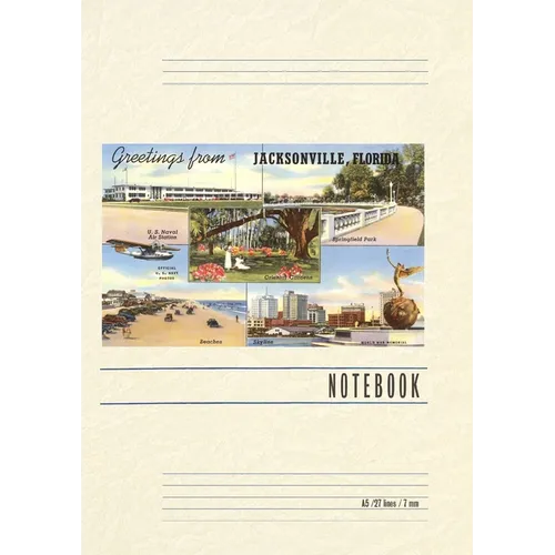 Vintage Lined Notebook Greetings from Jacksonville, Florida
