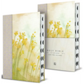 KJV Holy Bible, Giant Print Large Format, Hardcover Yellow with Flowers with Ribbon Marker, Red Letter, and Thumb Index