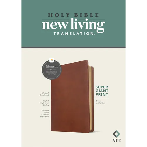 NLT Super Giant Print Bible, Filament Enabled (Leatherlike, Brown, Red Letter)