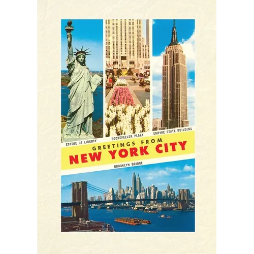Vintage Lined Notebook Scenes, Greetings from New York City