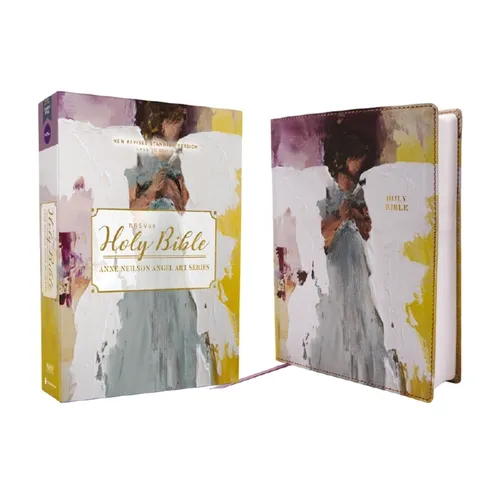 Nrsvue, Holy Bible, Anne Neilson Angel Art Series, Leathersoft, Multi-Purple, Comfort Print