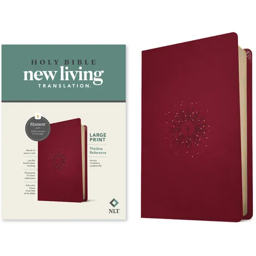 NLT Large Print Thinline Reference Bible, Filament Enabled Edition (Red Letter, Leatherlike, Berry)