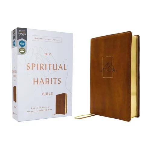 Niv, Spiritual Habits Bible, Leathersoft, Tan, Red Letter, Comfort Print: Learn to Live a Gospel-Centered Life