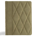 CSB Notetaking Bible, Large Print Edition, Sage Suedesoft Leathertouch Over Board