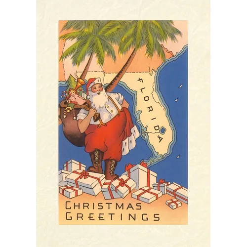 Vintage Lined Notebook Christmas Greetings from Florida