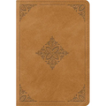 ESV Large Print Bible (Trutone, Nubuck Caramel, Fleur-De-Lis Design)