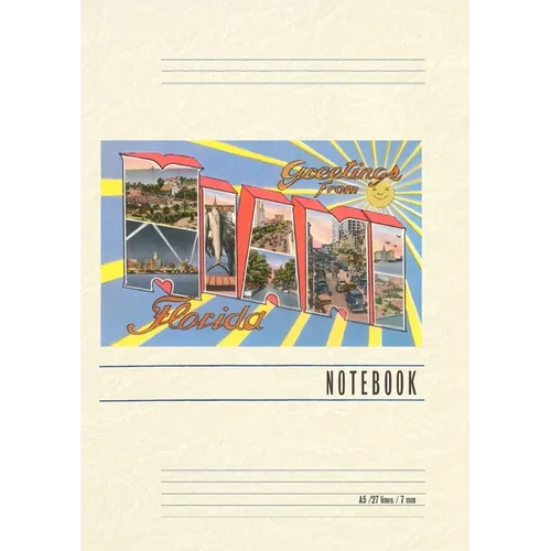 Vintage Lined Notebook Greetings from Miami, Florida