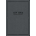 KJV Large Print Thinline Bible, Value Edition, Charcoal Leathertouch