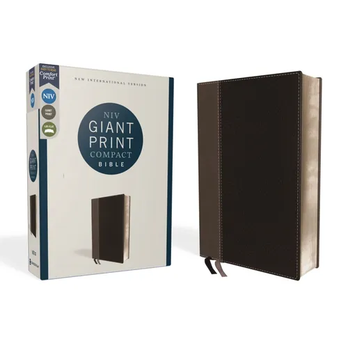 Niv, Giant Print Compact Bible, Leathersoft, Black, Red Letter Edition, Comfort Print