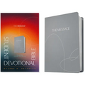 The Message Student Devotional Bible (Leather-Look, Stone Gray)