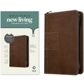NLT Thinline Reference Zipper Bible, Filament Enabled (Leatherlike, Atlas Rustic Brown, Red Letter)