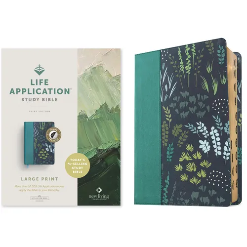 NLT Life Application Study Bible, Third Edition, Large Print (Leatherlike, Meadow Teal, Indexed, Red Letter)