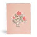 CSB Illustrator's Notetaking Bible, Large Print Edition, Peach Bouquet Leathertouch