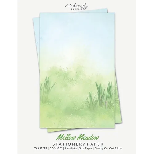Mellow Meadow Stationery Paper: Half Letter Size Paper, Nature Themed, Letter Writing Paper, 25-sheets