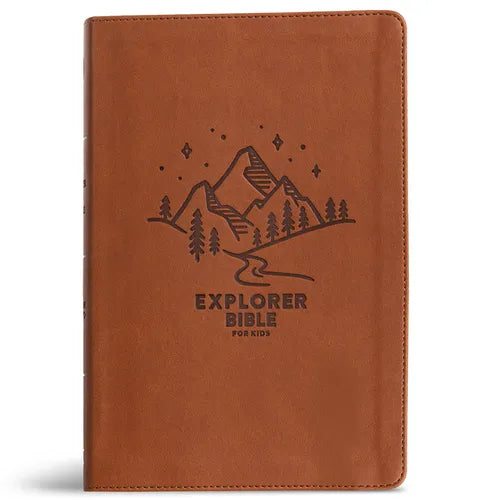 CSB Explorer Bible for Kids, Brown Mountains Leathertouch: Placing God's Word in the Middle of God's World